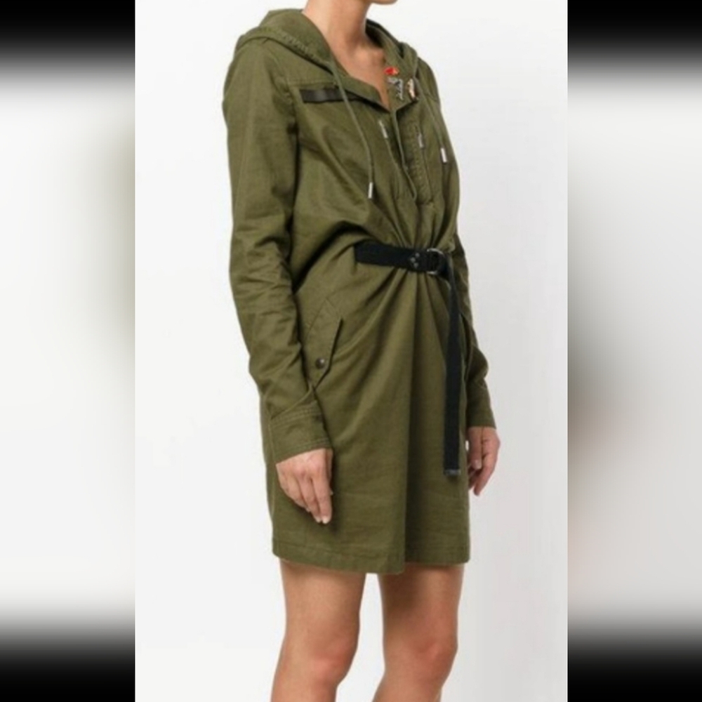 Saint laurent runway army military green hoody dress - Picture 2 of 12
